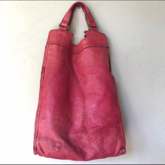 Lucky Brand Purse Abbey Road Red Leather Crossbody Messenger Bag - Picture 3 of 9